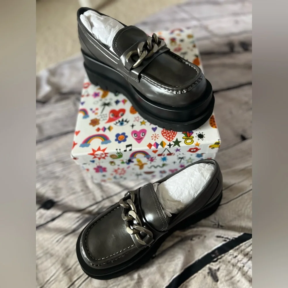 Jeffrey Campbell Recess-PLatform Loafer dark grey